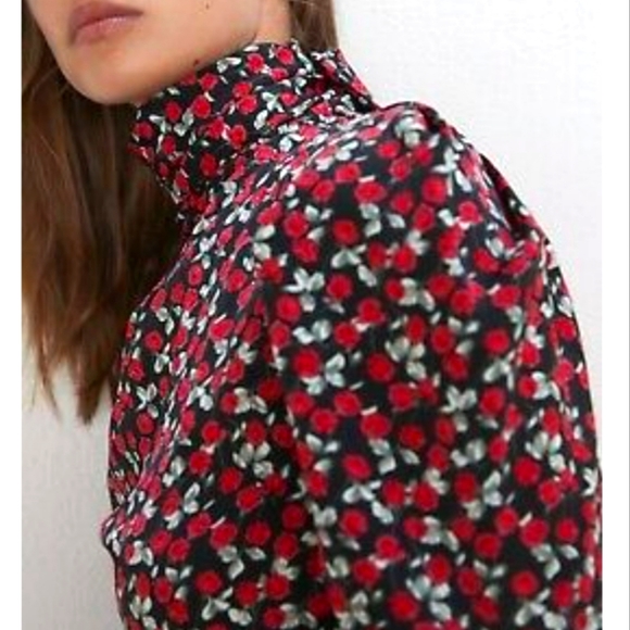 🎈2/$50 Zara Rose Peplum Blouse - Picture 1 of 16